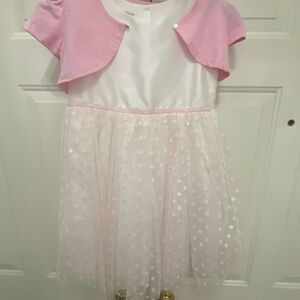 Marmellata Pink and White Formal Kids Dress